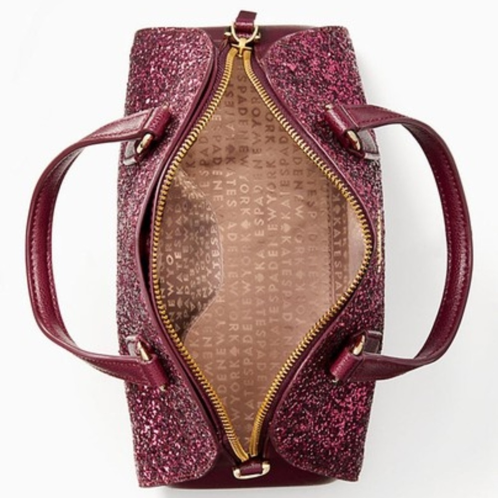 Kate Spade Laurel Way Glitter Mini Reiley Plum - Picture 2 of 4
